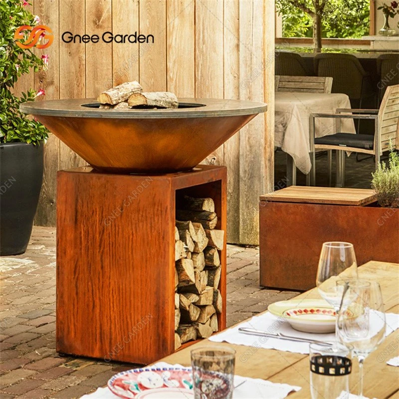 Fire Pit BBQ With Wood Storage Fire Pit BBQ With Wood Storage
