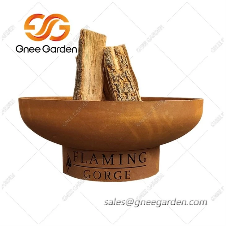 weathered steel fire pit
