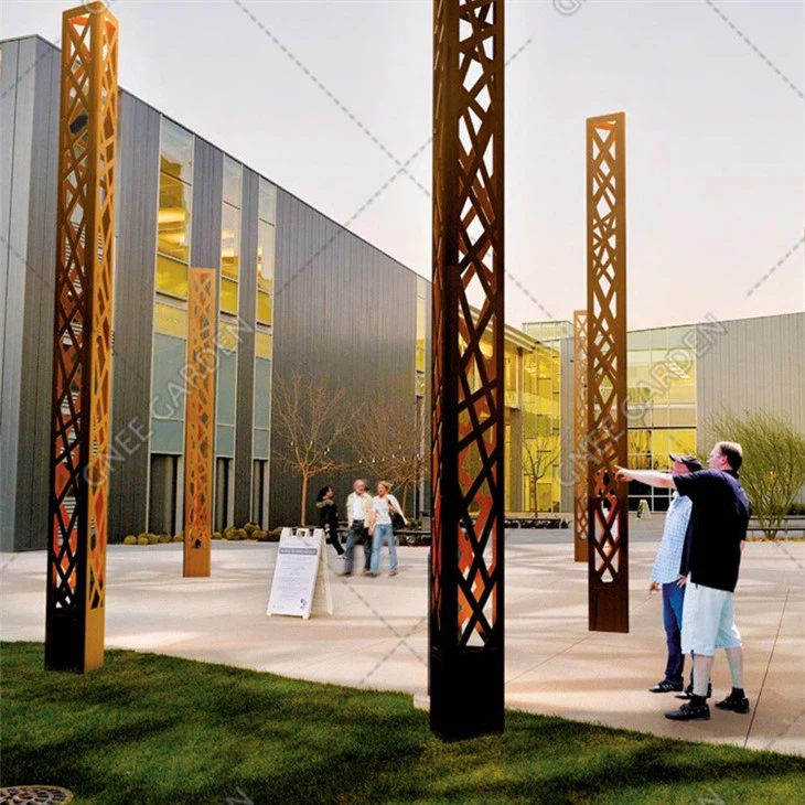 Corten Steel Landscape Customized Street Lights Decorative Garden