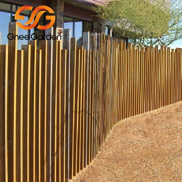 corten steel pool fence posts