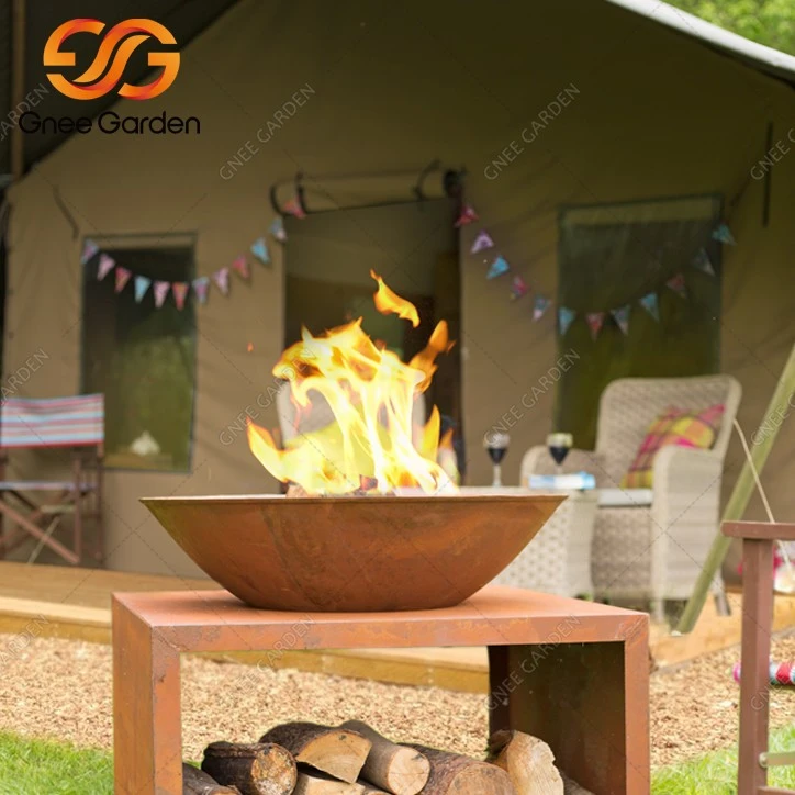 Corten Steel wood burning fire bowl1