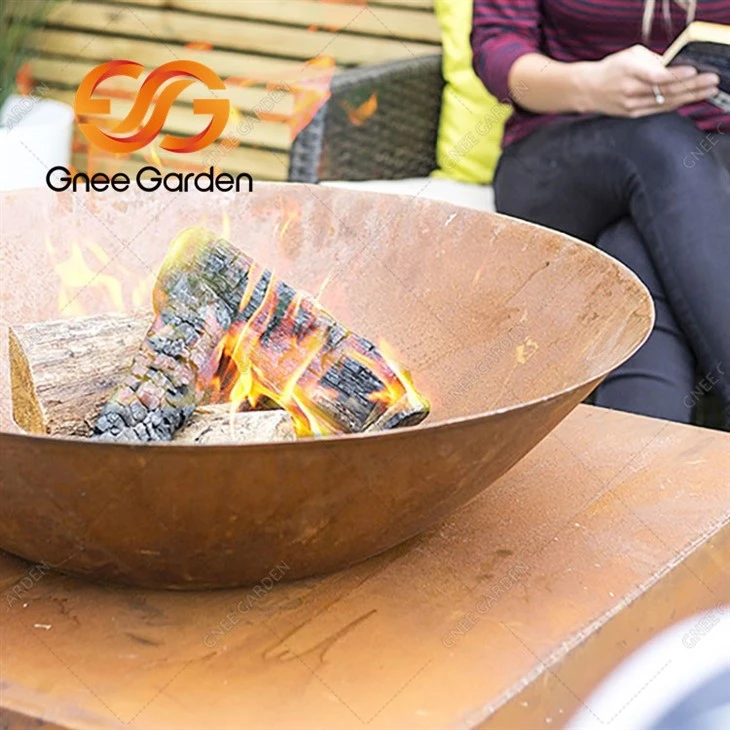 Corten Steel wood burning fire bowl3
