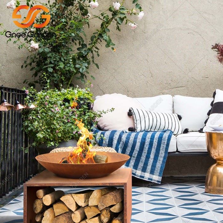 Corten Steel wood burning fire bowl2