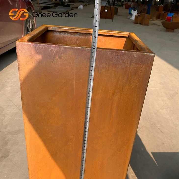 Customization Garden Flower Pots Corten Steel Planter Corten Planter Modern Corten Steel Planter Boxes