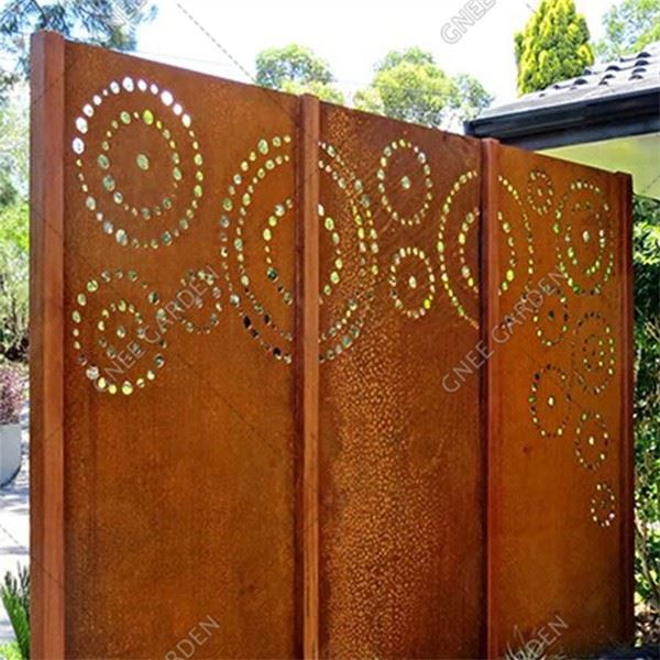 Outdoor Decorative Perforated Metal Laser Cut Corten Steel Screen