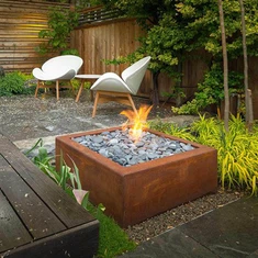 Corten Steel Cube Fire Pit GN-FP-308