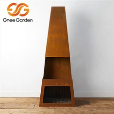 Corten acél, fatüzelésű szabadtéri kandalló