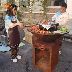 Kiváló minőségű Corten Steel BBQ időjárásálló acél grillsütő kültéri kerthez