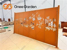 Fém adatvédelmi kerítés Corten acél kerítéspanel