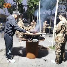 Időjárásálló acél faégető szabadtéri grill