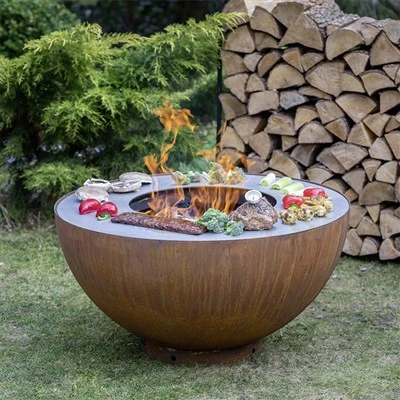 Fa és Faszén Tüzelőanyag Corten Acél Fire Pit