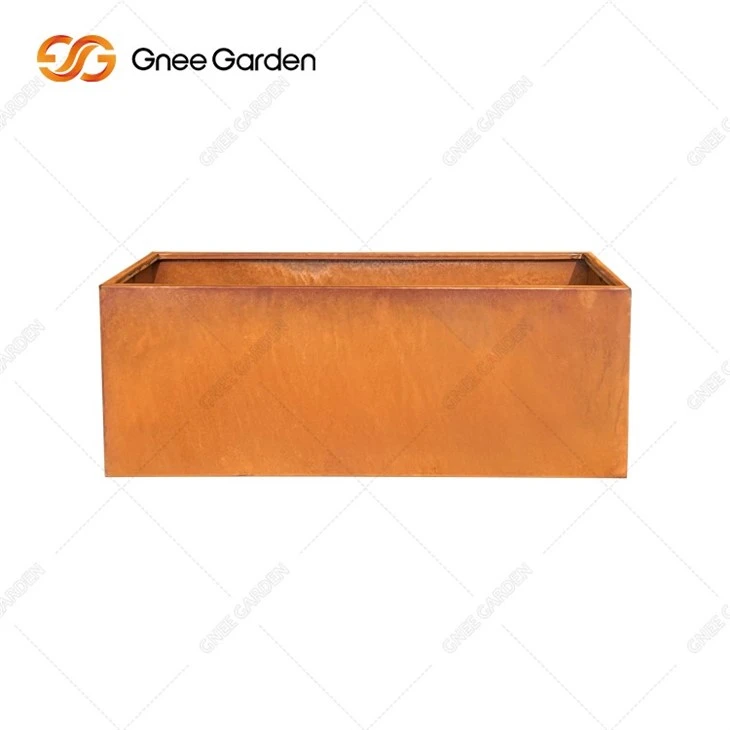 Corten Steel Outdoor Plant Box Custom Garden Plant Flower Pots Outdoor Box Corten Steel Cube Planter