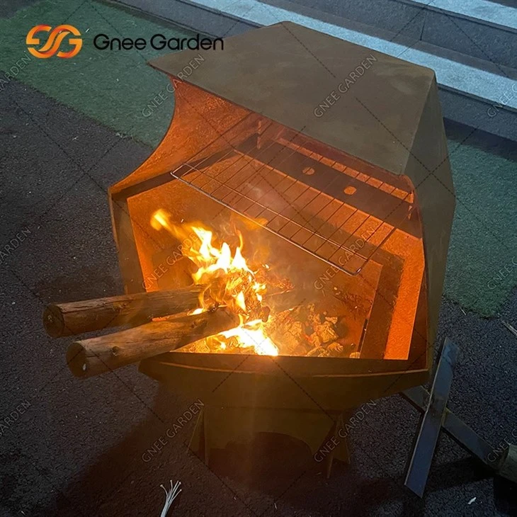 Outdoor Corten Steel Grill Brasero Barbecue Grill Outdoor