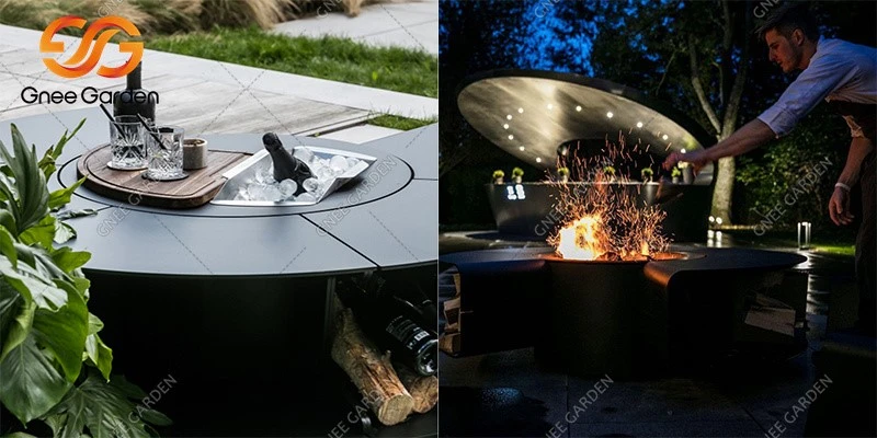 Outdoor Round Rusty Barbecue Fire Bowl Outdoor Round Rusty Barbecue Fire Bowl