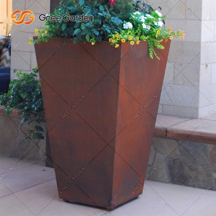Weathering Steel Plant Pots Corten Steel Flower Pot