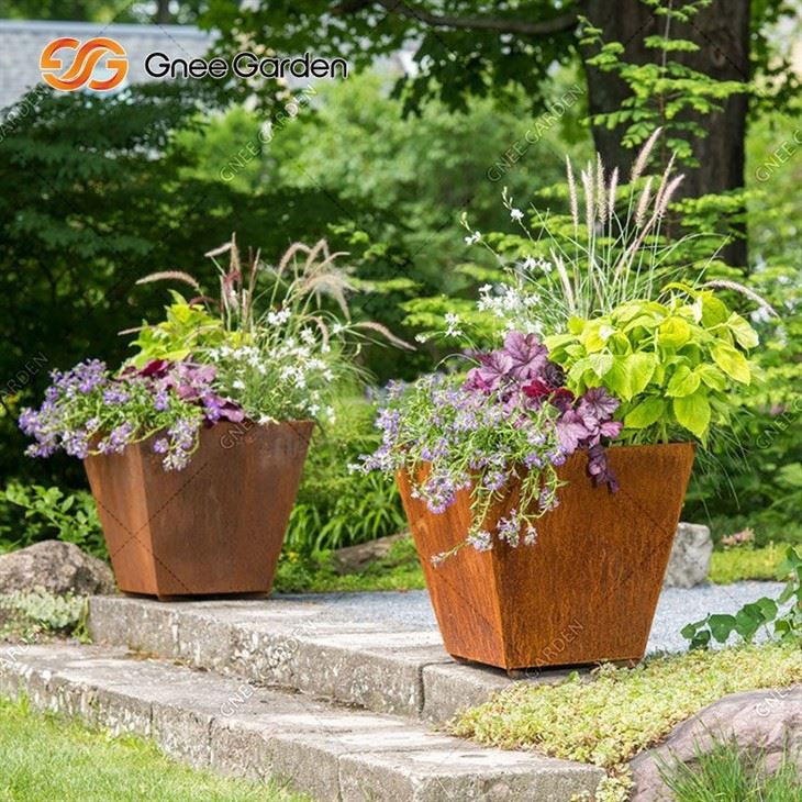 Weathering Steel Plant Pots Corten Steel Flower Pot